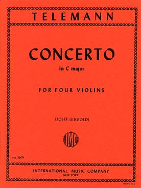 Illustration telemann concerto do maj pour 4 violons