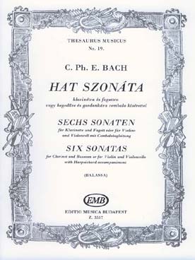 Illustration de 6 Sonates pour clarinette et basson (ou violon et violoncelle) et clavecin
