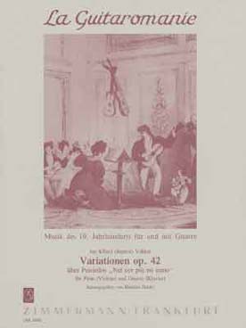 Illustration de Variation op. 42 sur le thème "Nel cor piu non mi sento" de Paisiello (flûte traversière ou violon)