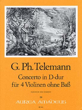 Illustration telemann concerto re maj pour 4 violons