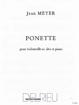 Illustration de Ponette pour violoncelle ou alto et piano