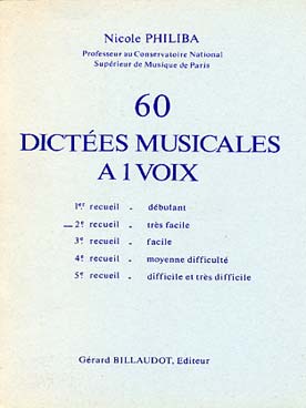 Illustration de 60 Dictées musicales à 1 voix - Vol. 2 : très facile