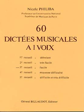 Illustration de 60 Dictées musicales à 1 voix - Vol. 3 : facile