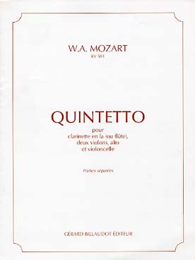 Illustration mozart quintette op. 108 cl/fl + quatuor