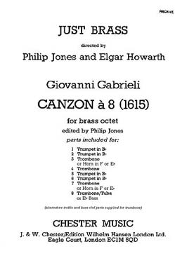 Illustration de JUST BRASS : musique pour ensemble de cuivres (C + P) - N° 44 : GABRIELI Canzon à 8