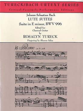 Illustration bach js suite pour luth n° 1 bwv 996