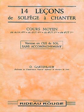 Illustration de Solfèges à chanter 14 Leçons Moyen en clé de sol s/a