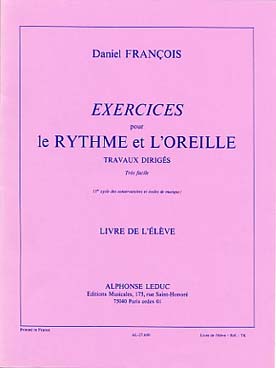 Illustration de Exercices pour le rythme et l'oreille - Vol. 1 (1er Cycle) livre de l'élève