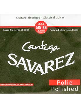 Illustration de CORDES SAVAREZ Cantiga rouge filée plaquée argent poli - 5e (la)