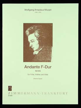 Illustration de Andante K 616 en sol M, tr. pour flûte, violon et alto