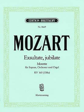 Illustration de Exsultate Jubilate K 165 (158a) pour soprano et piano