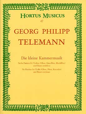 Illustration de Die Kleine Kammermusik, 6 partitas pour violon (ou flûte à bec ou flûte ou hautbois) et piano