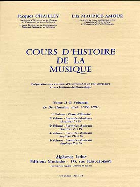 Illustration de Cours d'histoire de la musique Tome 2 : 18e (1700 - 1791) - Vol. 5 : Exemples musicaux (10 et 11)