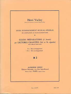 Illustration de Cours d'enseignement musical général Cours Préparatoire (2e année) B 2 : 40 Lectures chantées a/a