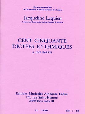 Illustration de 150 Dictées rythmiques à une partie