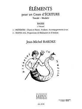 Illustration de Elements pour un cours d'écriture Vol. 1 - 1 : Prétextes Chants, analyse, accompagnement à vue