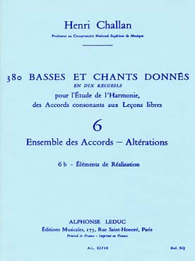 Illustration de 380 Basses et chants donnés Vol. 6 : ensemble des accords - 6 b : éléments de réalisation