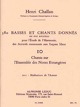 Illustration de 380 Basses et chants donnés Vol. 10 : chants sur notes étrangères - 10 c : réalisations de l'auteur