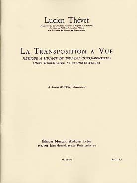 Illustration de La Transposition à vue : méthode à l'usage de tous les instrumentistes, chefs d'orchestre et orchestrateurs