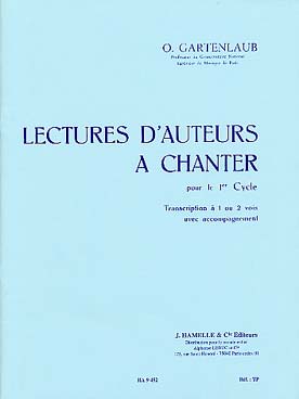 Illustration de Lectures d'auteurs à chanter à 1 ou 2 voix avec accompagnement - 1er Cycle