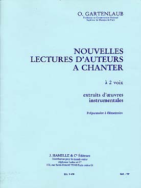 Illustration de Nouvelles lectures d'auteurs à chanter à 2 voix avec accompagnement (extraits d'œuvres instrumentales) - Préparatoire à Élémentaire