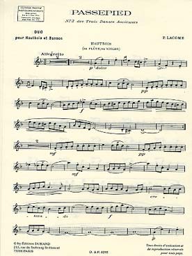 Illustration lacome passepied pour hautbois et basson
