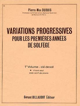 Illustration de Variations progressives pour les premières années de solfège - Vol. 1 clé de sol : livre de l'élève