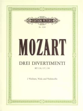 Illustration mozart divertimenti k 136,137,138