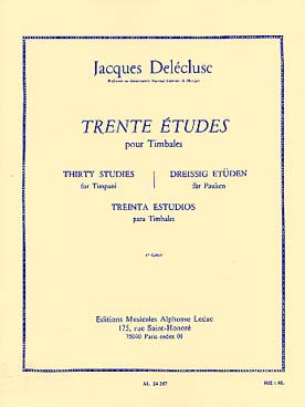 Illustration de 30 Études pour timbales - Vol. 1