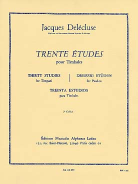 Illustration delecluse etudes (30) pour timbale vol 3