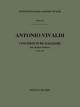 Illustration de Concerto RV 123 F XI N° 16 en ré M pour cordes et clavecin