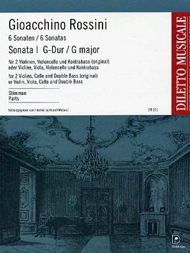 Illustration de Sonate N° 1 en Sol M pour 2 violons, violoncelle et contrebasse - Parties séparées