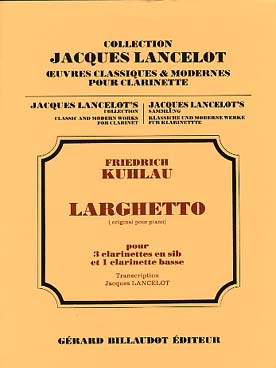 Illustration kuhlau larghetto pour 4 clarinettes