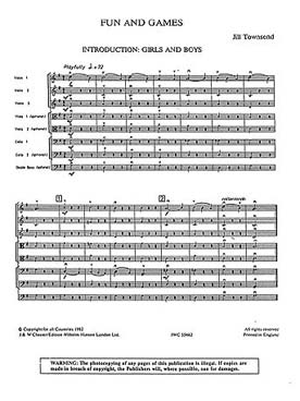 Illustration de PLAYSTRINGS : musique pour orchestre de jeunes instrumentistes à cordes Facile 4 : FUN AND GAMES (Townsend) - Conducteur