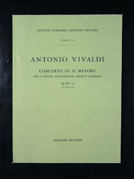 Illustration de Concerto op. 3 "L'Estro armonico" N° 10 RV 580 en si m pour 4 violons