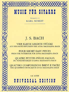 Illustration de 4 Pièces faciles du petit livre d'Anna Magdalena Bach (tr. Scheit)
