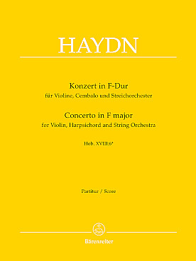 Illustration de Concerto Hob XVIII:6 en fa M pour violon, clavecin et cordes