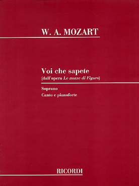 Illustration de Noces Figaro : Voi che sapete Mon cœur soupire en italien pour soprano et piano