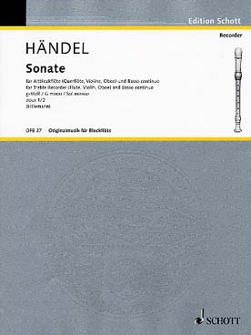 Illustration haendel sonates (4) op.  1/2 en sol min