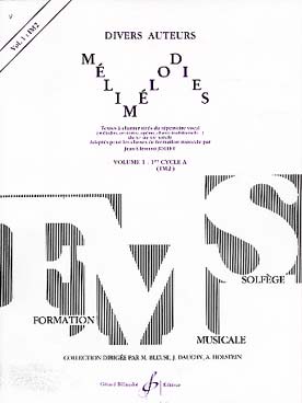 Illustration de Mélimélodies : Textes à chanter tirés du répertoire vocal du 11e au 20e siècle - Vol. 1 : 1er Cycle A (IM 2)