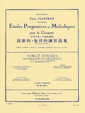 Illustration de Études progressives et mélodiques - 1er cahier : 20 études assez faciles