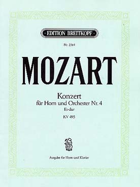 Illustration de Concerto N° 4 K 495 en mi b M, réd. piano - éd. Breitkopf (tr. Kling)