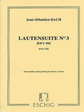 Illustration bach js suite pour luth n° 3 bwv 995