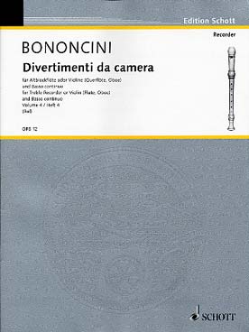 Illustration de Divertimenti da Camera (fl. à bec alto) - Vol. 4 : N° 7 en mi min, N° 8 en sol M