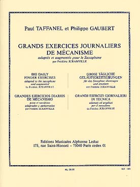 Illustration de Grands exercices journaliers de mécanisme, adaptés et augmentés pour le saxophone par Frédéric Juranville