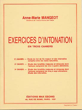 Illustration de Exercices d'intonation - 1er Cahier : étude du ton de do M et des intervalles compris entre notes naturelles