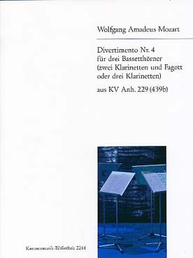 Illustration de 5 Divertimenti K Anh. 229 (439b) pour 3 cors de basset (tr. pour 2 clarinettes et basson ou 3 clarinettes) - N° 4