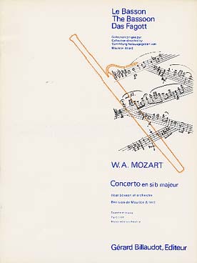 Illustration mozart concerto en si b maj pour basson