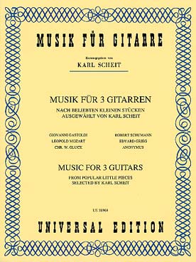 Illustration de Musique pour 3 guitares (K. Scheit) Gastoldi, Mozart, Gluck, Schumann, Grieg