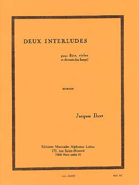 Illustration ibert 2 interludes flute/violon/clavecin